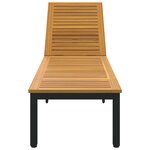 vidaXL Chaise longue noire 200x55x35 cm en bois d'acacia massif
