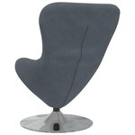 vidaXL Fauteuil œuf Gris foncé Velours