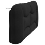 vidaXL Coussin de tête de lit Hvar noir 180 cm tissu
