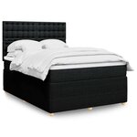 vidaXL Sommier à lattes de lit avec matelas Noir 140x200 cm Tissu