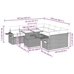 vidaXL Salon de jardin 9 Pièces avec coussins gris clair résine tressée