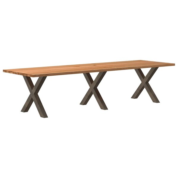 vidaXL Table à manger marron clair bois de chêne massif rectangulaire