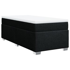vidaXL Sommier à lattes de lit avec matelas Noir 90x190 cm Tissu