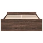 vidaXL Cadre de lit avec tiroirs sans matelas chêne marron 120x200 cm