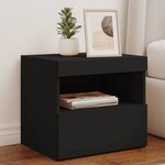 vidaXL Table de chevet avec lumières LED noir 50x40x45 cm