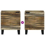 vidaXL Cabinets de Chevet 2 Pièces 40x33.5x46 cm Bois Massif de Manguier