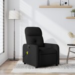 vidaXL Fauteuil inclinable de massage noir tissu