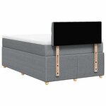 vidaXL Sommier à lattes de lit et matelas gris clair 120x190 cm tissu