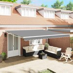 vidaXL Auvent Blanc 4 × 3 5 m Métal