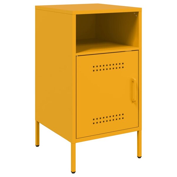 vidaXL Table de chevet jaune moutarde 36x39x68 cm acier laminé à froid
