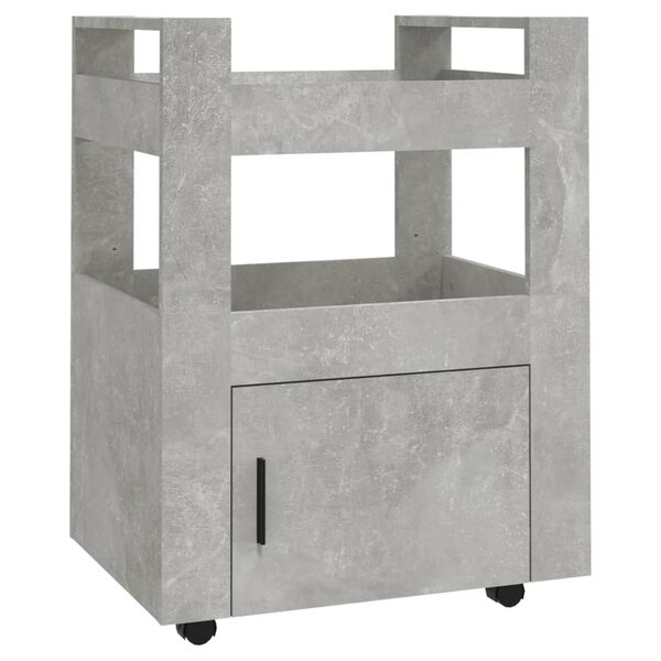 vidaXL Chariot de cuisine Gris béton 60x45x80 cm Bois d'ingénierie