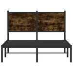 vidaXL Cadre de lit en métal sans matelas chêne fumé 120x190 cm