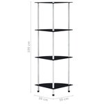 vidaXL Étagère 4 niveaux Noir 30x30x100 cm Verre trempé