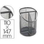 Pot a crayons q-connect maille metallique 3           compartiments hauteur 147 mm  diametre 110mm coloris argent