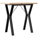 vidaXL Table à manger cadre en Y 80x50x75 5cm bois de pin massif acier