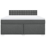 vidaXL Sommier à lattes de lit avec matelas Gris foncé 180x200cm Tissu