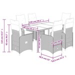 vidaXL Ensemble de bistro de jardin 7 Pièces coussins marron poly rotin