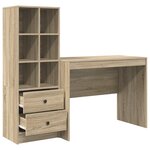 vidaXL Bureau avec rangement en chêne de Sonoma en bois d'ingénierie