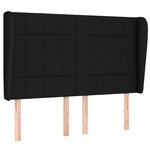 vidaXL Sommier à lattes de lit avec matelas Noir 140x200 cm Tissu