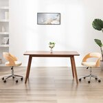 vidaXL Chaises pivotantes à manger lot de 2 bois courbé et similicuir