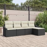 vidaXL Ensemble de salle à manger pour jardin 5 Pièces Noir  Crème