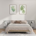 vidaXL Tête de lit avec armoires sonoma gris Bois d'ingénierie