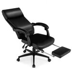 Fauteuil de bureau pivotant dossier inclinable ergonomique avec repose-pieds réglable en hauteur 62 x 71 5 x 109-119 cm noir 20_0005808