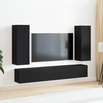 vidaXL Meuble TV mural en 5 pièces en chêne noir