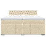 vidaXL Sommier à lattes de lit avec matelas Crème 200x200 cm Tissu