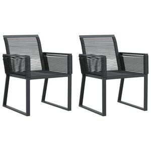 vidaXL Chaises de jardin lot de 2 Noir Résine tressée