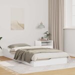 vidaXL Cadre de lit surélevé Blanc 75 x 190 cm Bois massif en pin