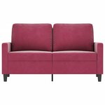 vidaXL Canapé à 2 places Rouge bordeaux 120 cm Velours