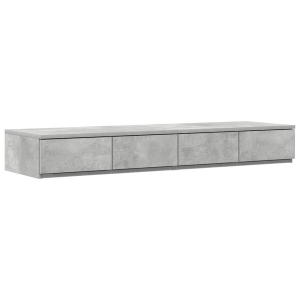 vidaXL Tiroirs de lit avec tiroir Gris béton 120 x 36 5 x 16 5 cm