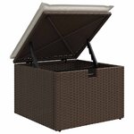 vidaXL Salon de jardin avec coussins 2Pièces marron résine tressée acacia