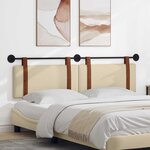 vidaXL Tête de lit suspendue Crème PU antique