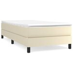 vidaXL Sommier à ressorts de lit Crème 100x200 cm Similicuir