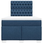 vidaXL Sommier à lattes de lit avec matelas bleu 120x190 cm tissu