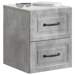vidaXL Cabinet de chevet mural 2 Pièces Gris béton 34 5 x 33 x 40 cm