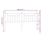 vidaXL Tête de lit métal noir 193 cm