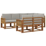 vidaXL Ensemble de canapés d'extérieur 7 pc Naturel et gris clair