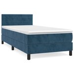 vidaXL Sommier à lattes de lit avec matelas Bleu foncé 100x200 cm