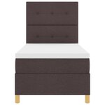 vidaXL Lit Box Spring avec Matelas & LED Marron Foncé 90x200 cm Tissu