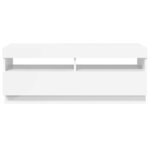 vidaXL Meuble TV avec lumières LED blanc brillant 100x35x40 cm