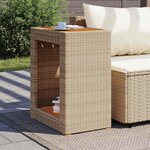vidaXL Table d'appoint de jardin dessus en bois beige 60x40x75 cm