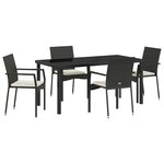 vidaXL Ensemble de salle à manger pour jardin 5 Pièces Noir Poly rotin