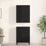 vidaXL Haut Armoire 2 Pièces Chêne noir 69 5 x 34 x 180 cm