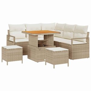 vidaXL Ensemble de canapé de jardin avec coussin 8 Pièces Beige et crème