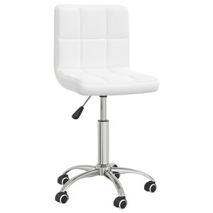 Chaise fauteuil siège de bureau informatique étude pivotante similicuir blanc 02_0024047