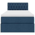 vidaXL Lit avec rangement et matelas Bleu 90 x 200 cm Velours