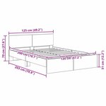 vidaXL Cadre de lit Chêne noir 120 x 200 cm Bois d'ingénierie